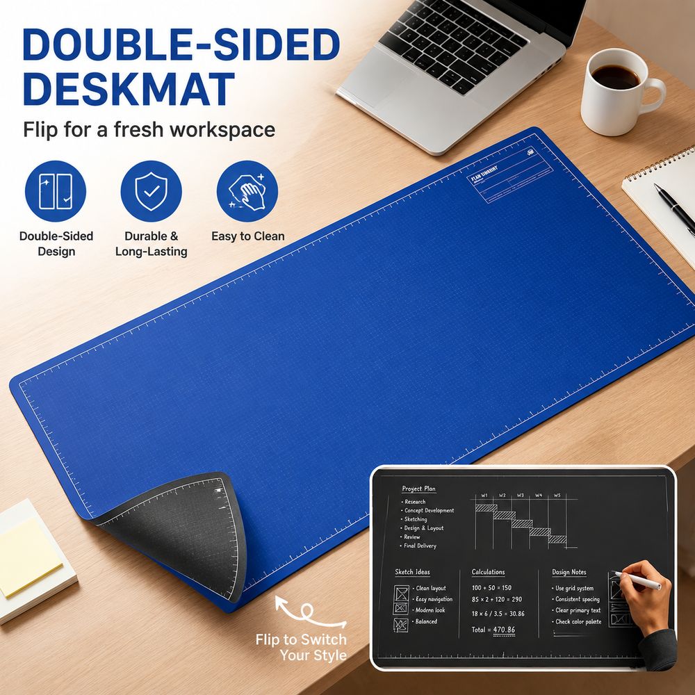 Desk Corner Mat - Tappetino da scrivania bifacciale portatile e