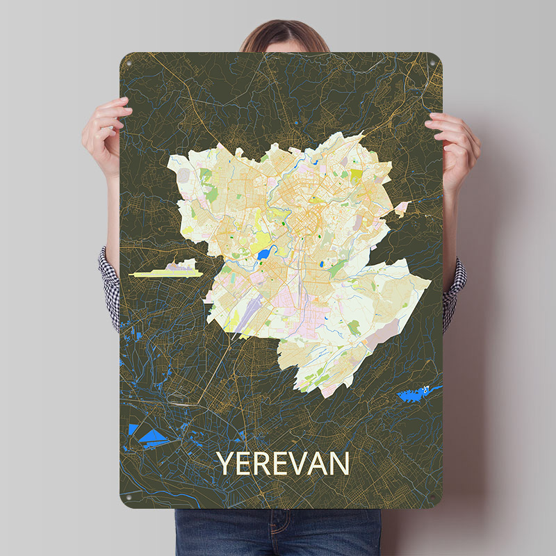 Vintage Gaming Accessories - Poster in Latta con Mappa della