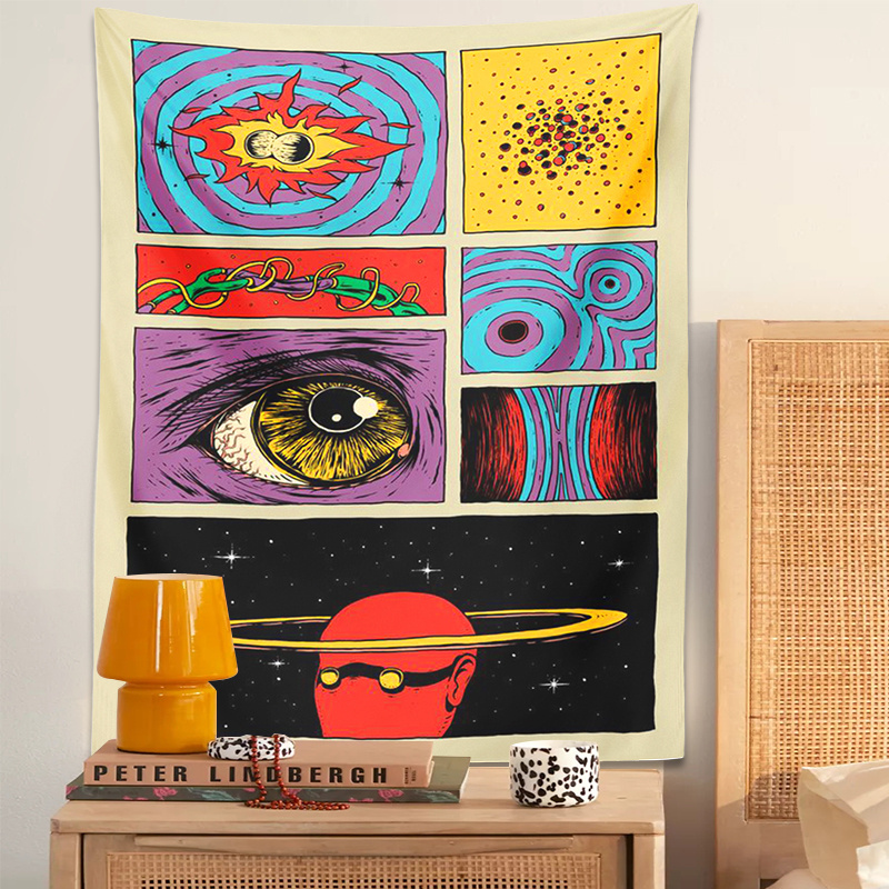 Vintage Gaming Accessories - VIKAMA Tappeto Murale Artistico Psichedelico Stile