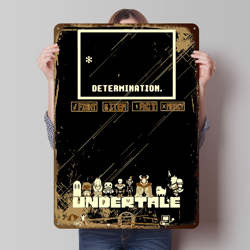 Vintage Gaming Accessories - Poster in Metallo Undertale, Arte Murale