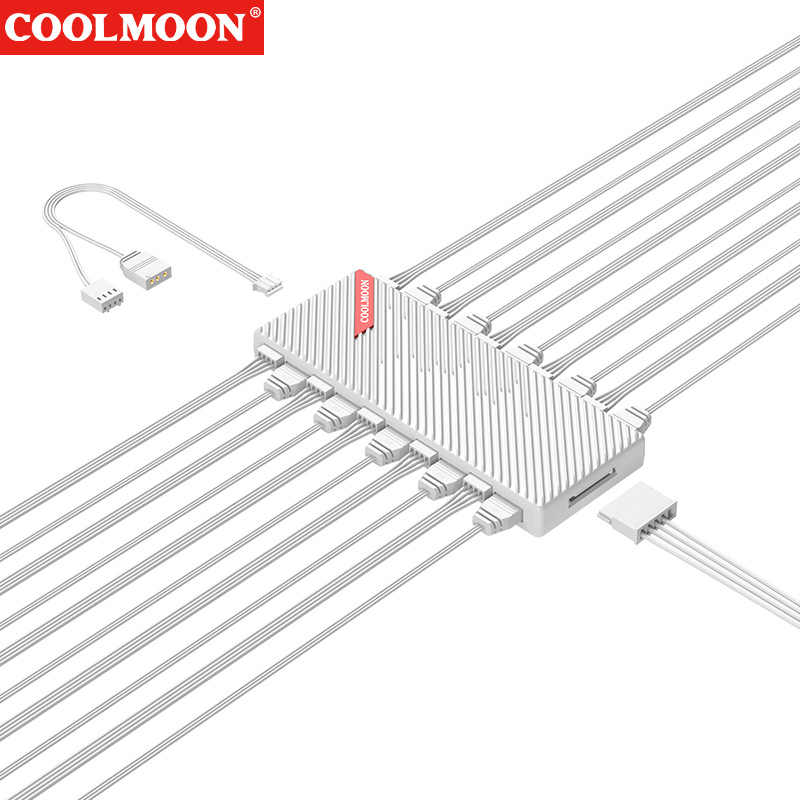 Fan Hub Rgb Controller - COOLMOON Scheda Madre 5V 3Pin PWM